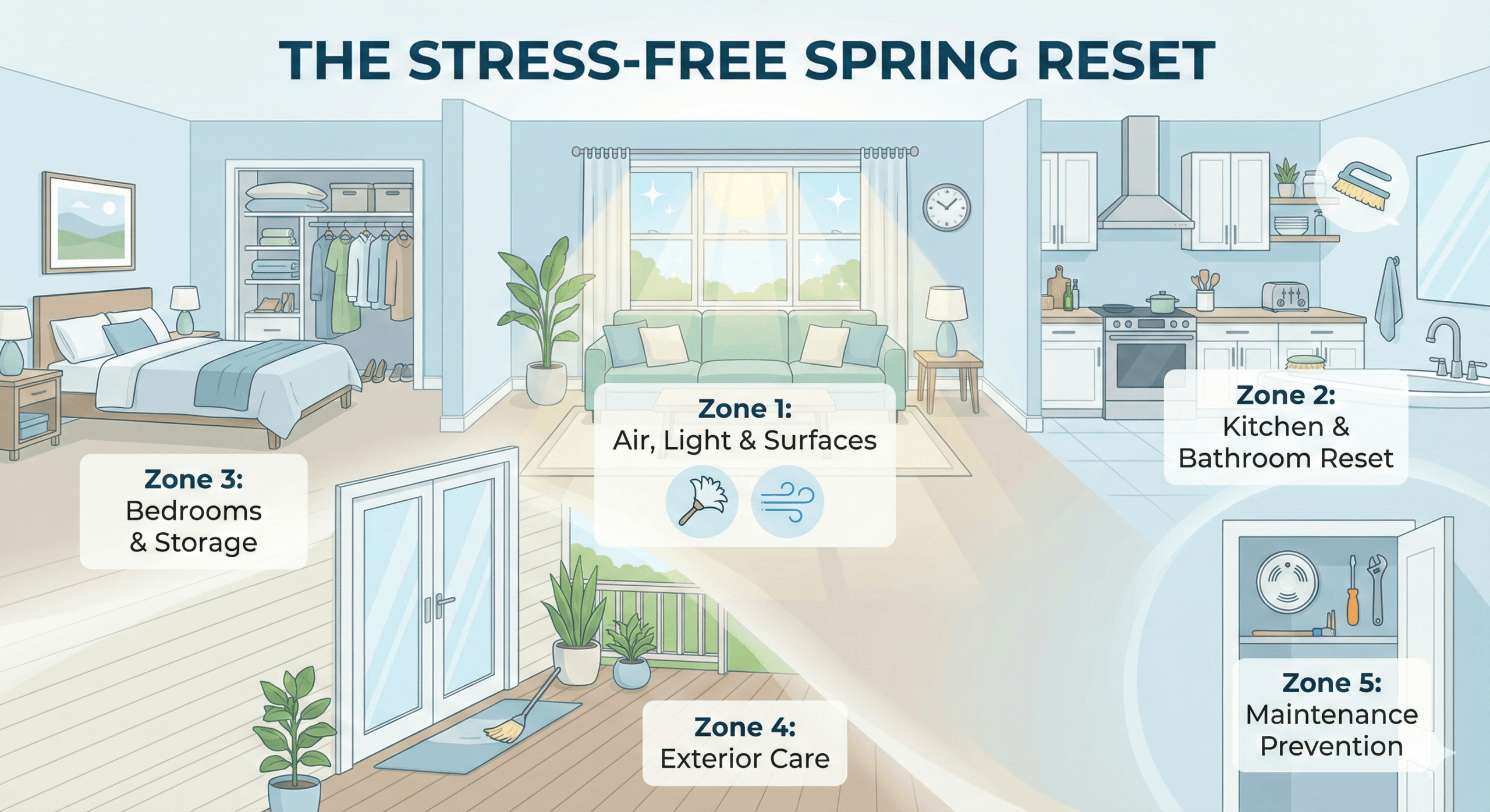spring cleaning made easy - breaking it down into zones
